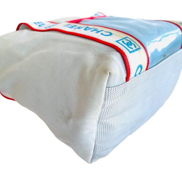 Chanel Bag Cc Surf Mini Beach Blue Canvas Tote - Picture 7 of 11